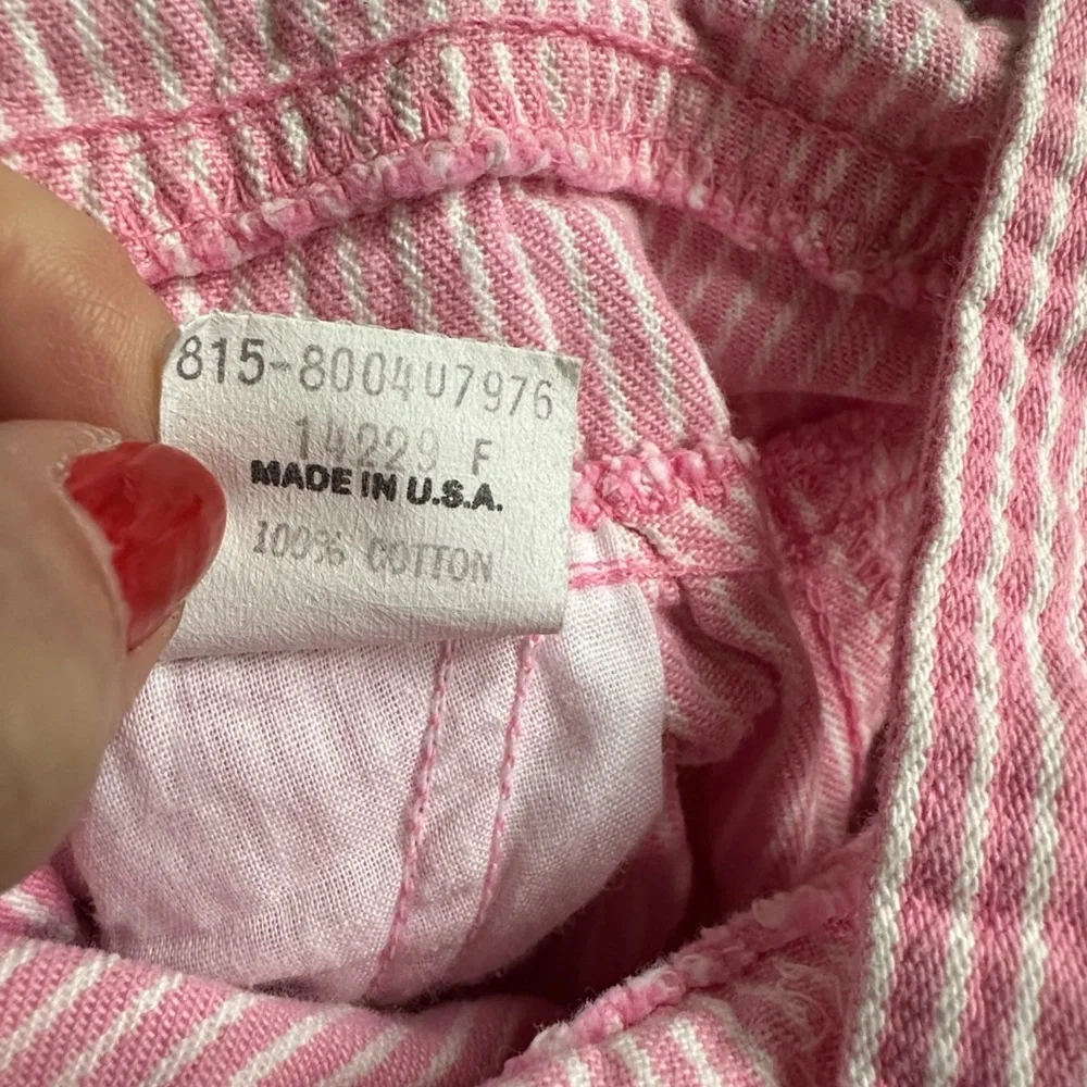 Oshkosh B’Gosh Pink White Stripe Vintage Overalls